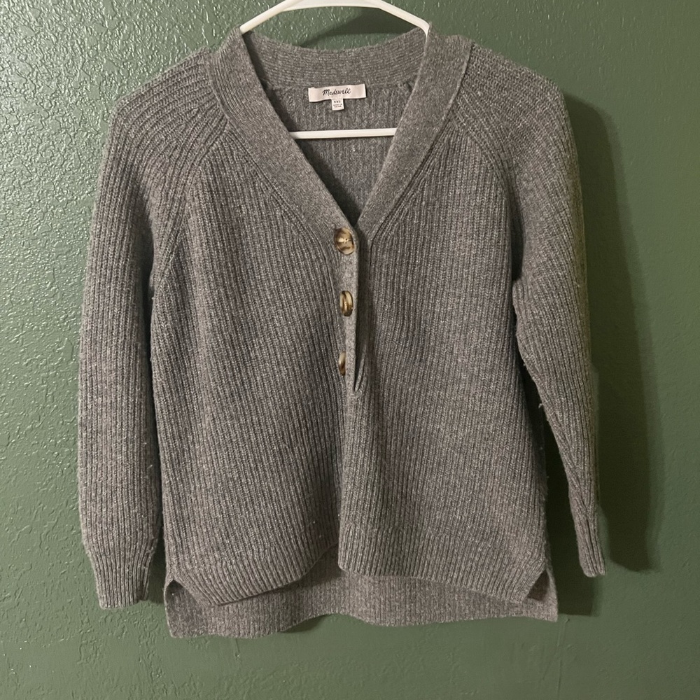 Madewell Gray Ribbed Sweater